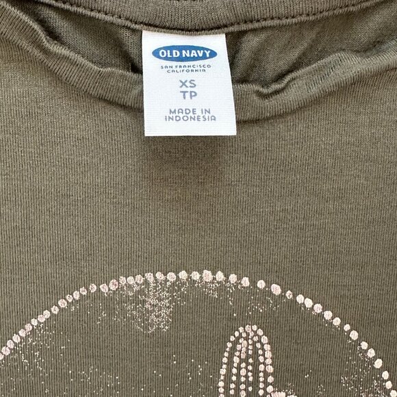 Old Navy green tank with gold cactus design XS - Picture 2 of 5